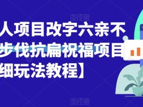 半无人直播项目,改字六亲不认的步伐抗扁祝福项目【详细玩法教程】