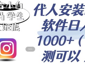 代人安装ins软件日入1000+,适合小白宝妈学生上班族(亲测可行)【揭秘】