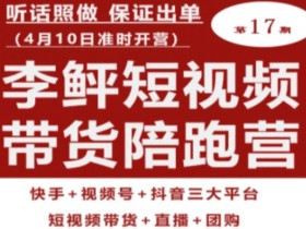 李鲆第17期短视频带货陪跑营,听话照做保证出单(短视频带货+直播+团购)