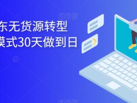 2023年京东无货源转型方案,新模式30天做到日销1万以上