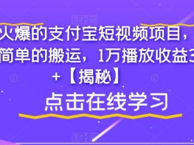 最近火爆的支付宝短视频项目,只需要简单的搬运,1万播放收益300+【揭秘】