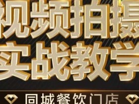 烁石·餐饮店短视频摄影基本功,视频拍摄实战教学