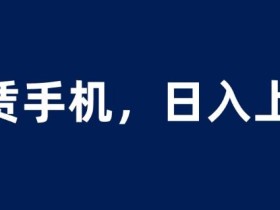 租赁手机蓝海项目,轻松到日入上千,小白0成本直接上手【揭秘】
