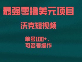 最强零撸美元项目,沃克短视频,单号100+,可多号操作【揭秘】
