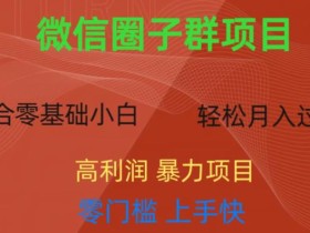 微信资源圈子群项目,零门槛,易上手,一个群1元,一天轻轻松松300+【揭秘】