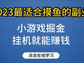 小游戏掘金项目,2023最适合摸鱼的副业,挂机就能赚钱,一个号一天赚个30-50【揭秘】
