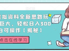 小红书虚拟资料全新思路玩法,流量巨大,轻松日入300+,小白可操作【揭秘】