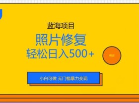 蓝海项目照片修复,轻松日入500+,小白可做无门槛暴力变现【揭秘】