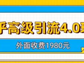 外面收费1980知乎高级引流4.0玩法,纯实操课程【揭秘】