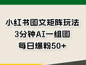 小红书图文矩阵玩法,3分钟AI一组图,每日爆粉50+【揭秘】
