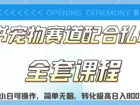 实测日入800的项目小红书宠物赛道配合私域转化玩法,适合新手小白操作,简单无脑【揭秘】