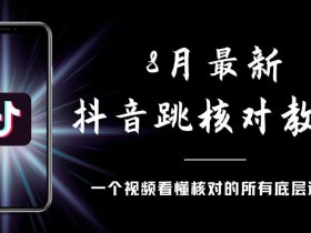 8月最新抖音跳核对教程,号称百分之百过,需要自测