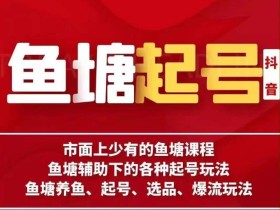 古木-鱼塘辅助下的各种起号玩法,市面上少有的鱼塘课程,养鱼、起号、选品、爆流玩法