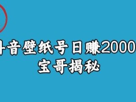 宝哥抖音壁纸号日赚2000+,不需要真人露脸就能操作【揭秘】