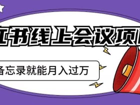 小红书线上会议项目,发一个备忘录笔记就能精准获客月入过万【揭秘】