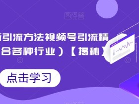 2023全新引流方法,视频号引流精准客户(适合各种行业)【揭秘】