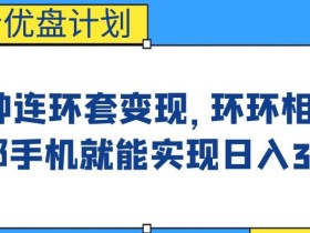 影音优盘计划,三种连环套变现方式,环环相扣,一部手机就能实现日入300+【揭秘】