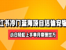 小红书冷门赛道卖活体宠物猫项目,小白也能操作月入5w+