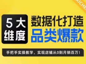 玺承·5大维度,数据化打造电商品类爆款特训营,一套高效运营爆款方法论