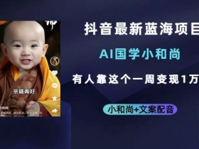 抖音最新蓝海项目,AI国学小和尚,有人一周变现1万多【揭秘】