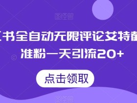 小红书全自动无限评论艾特截流精准粉,一天引流20+【揭秘】