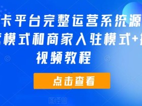 开源发卡平台完整运营系统源码支持自营模式和商家入驻模式+搭建视频教程