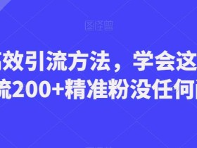 B站高效引流方法,学会这一招,日引流200+精准粉没任何问题【揭秘】