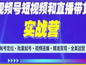 2023最新微信视频号引流和变现全套运营实战课程,小白也能玩转视频号短视频和直播运营
