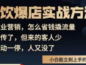 象哥搞餐饮·餐饮爆店营销实战方法,小白能立刻上手的课