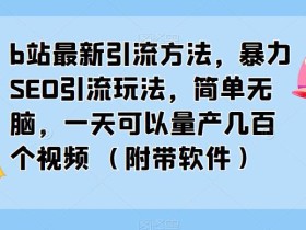 b站最新引流方法,暴力SEO引流玩法,简单无脑,一天可以量产几百个视频(附带软件)