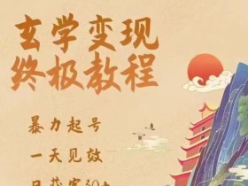 玄学变现终极玩法,暴力起号,一天见效,日获客30+,新手小白可轻松掌握