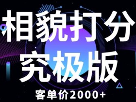相貌打分究极版,客单价2000+纯新手小白就可操作的项目