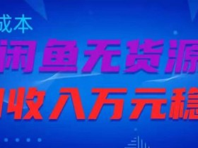 闲鱼无货源项目,零元零成本月收入稳定万元【揭秘】