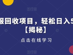 旧衣服回收项目,轻松日入500+【揭秘】