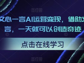 百度文心一言AI运营变现,借助文心一言,一天就可以创造奇迹