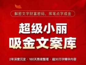 超级小丽·吸金文案库,解密文字财富密码,挥笔点字成金,超30万字精华内容