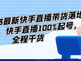 李总2023最新快手直播带货落地实操课,快手直播100%起号,全程干货