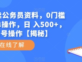 小红书卖公务员资料,0门槛无脑简单操作,日 入500+,可多号操作【揭秘】