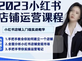 陶金金·2023小红书店铺运营课,小红书店铺入门实战教学