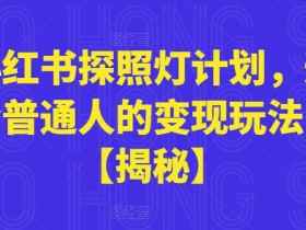小红书探照灯计划,适合普通人的变现玩法【揭秘】
