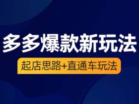 海神·多多爆款新玩法,起店思路+直通车玩法(3节精华课)