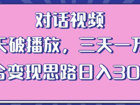 情感类对话视频,当天破播放 三天一万粉 配合变现思路日入300+(教程+素材)