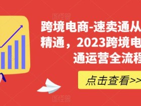 跨境电商-速卖通从基础到精通,2023跨境电商速卖通运营全流程