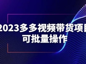 2023多多视频带货项目,可批量操作【保姆级教学】【揭秘】