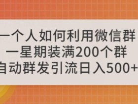 一个人如何利用微信群自动群发引流,一星期装满200个群,日入500+【揭秘】