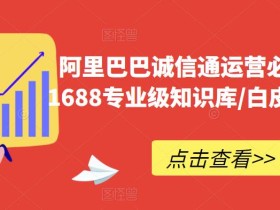 阿里巴巴诚信通运营必修课程,1688专业级知识库/白皮书/全攻略