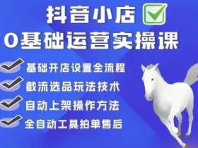 白马电商·0基础抖店运营实操课,基础开店设置全流程,截流选品玩法技术