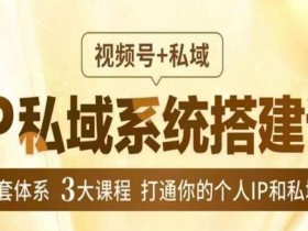 IP私域系统搭建课,视频号+私域,1套体系3大课程,打通你的个人IP和私域