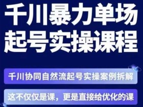 茂隆·章同学千川单场起号实操课,千川协同自然流起号实操案例拆解,解密起号核心算法6件套