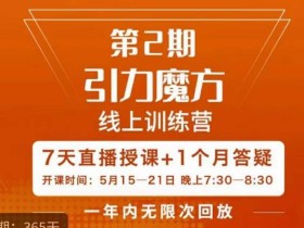 洪七·引力魔方线上训练营【第2期】五月新课,7天打通你开引力魔方的任督二脉